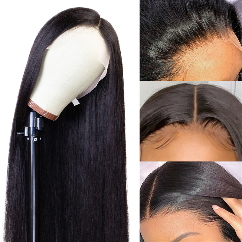 Long Hair 30-40 Inches Straight Transparent 4x4 5x5 Lace Wigs - 图片 3